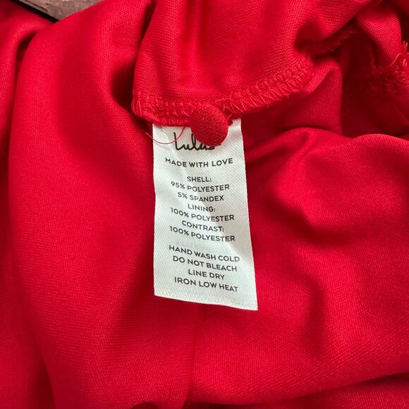 Lulus Red Tie Bow Open Back Mini Sheath Dress Women's XL NWT - Picture 7 of 7